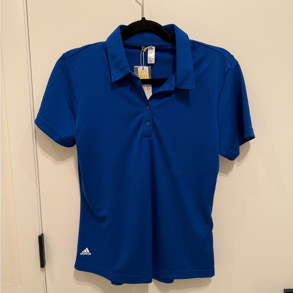 NWT Adidas Women's Blue Polo Shirt - Picture 3 of 4